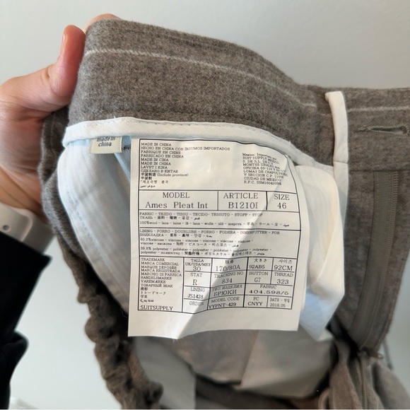 Suitsupply Wool Vitale Barberis Canonico Flannel Pinstriped Drawstring Pant Ames - Picture 10 of 16